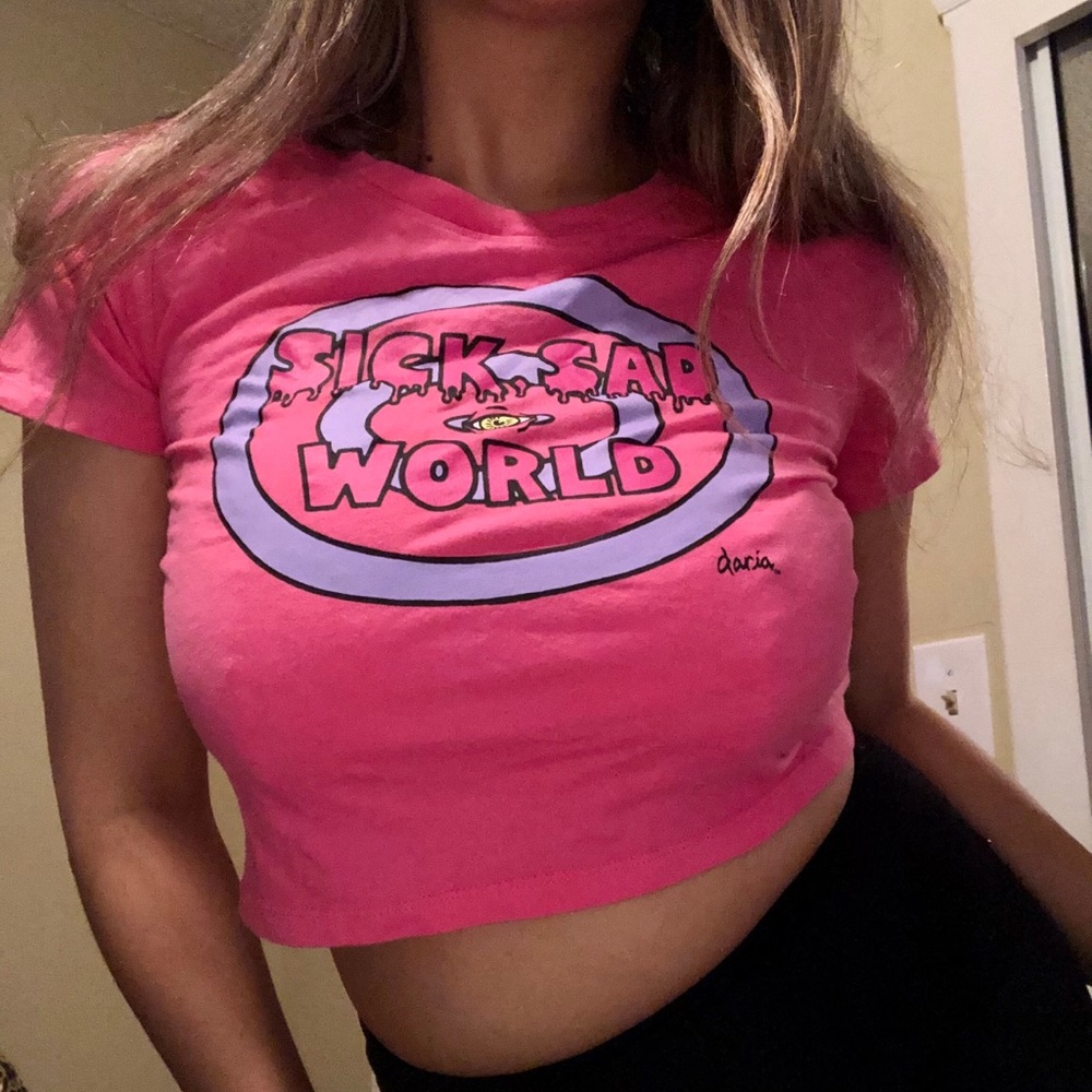 Sick sad world crop top